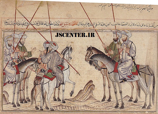 حضرت محمد در جنگ بدر مینیاتور ایرانی کتاب جامع التواریخ
