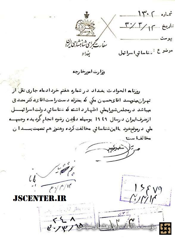 بازتاب پرداخت رشوه برای به رسمیت شناختن و روابط رژیم پهلوی و اسرائیل در روزنامه الحوادث