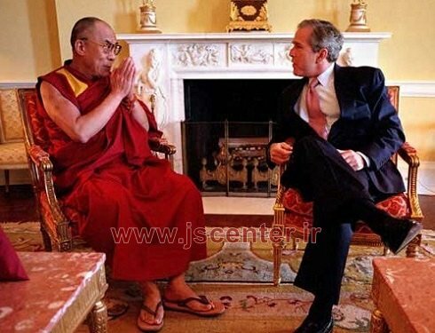 دالایی لاما و جرج بوش