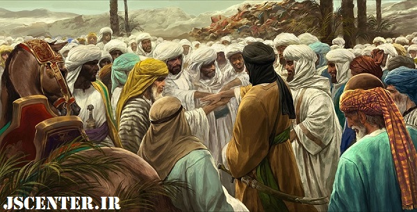 فوق ایدیهم نقاشی بیعت با امام علی در غدیر خم