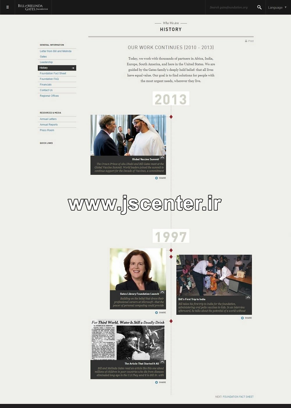 تاریخچه بنیاد گیتس