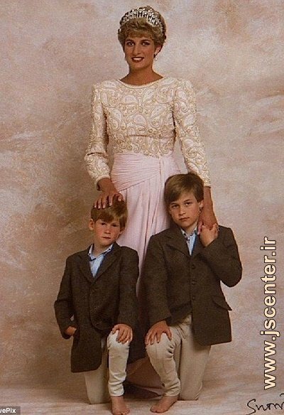 پرنسس دایانا به همراه دو پسرش ویلیام و هری