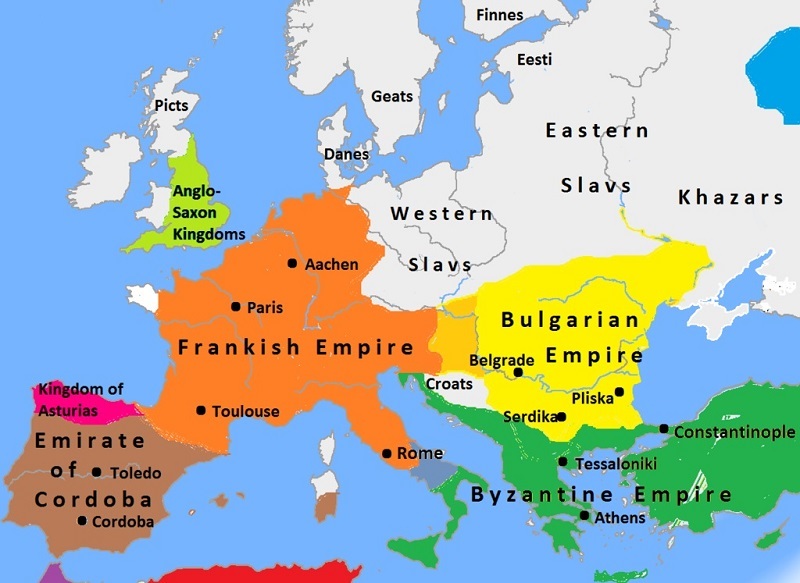 اروپا در ۸۱۴ میلادی