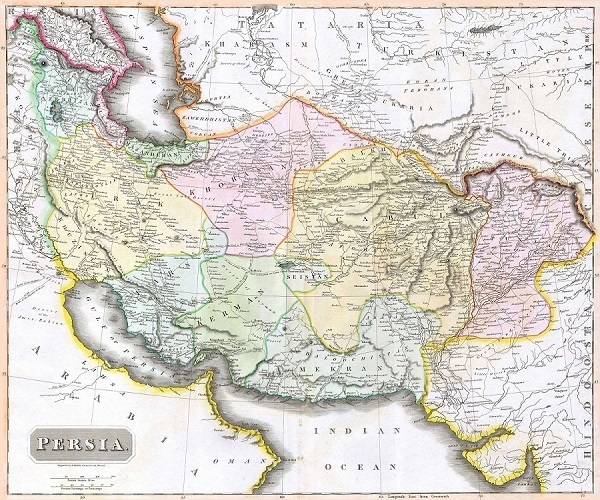 نقشه ایران در 1814 میلادی