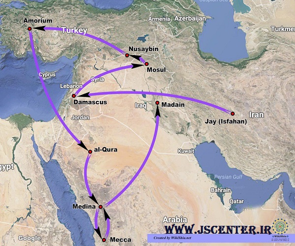 مسیر مهاجرت سلمان فارسی