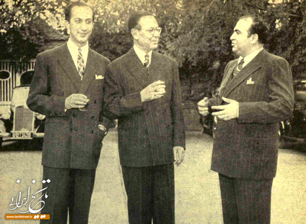 امیرعباس هویدا و عبدالله انتظام و حسنعلی منصور