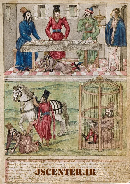 سلطان بایزید اول در قفس امیر تیمور لنگ