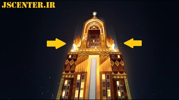 ساختمان ابلیسک شکل و مجسمه شیاطین بالدار در انیمیشن نتفلیکس