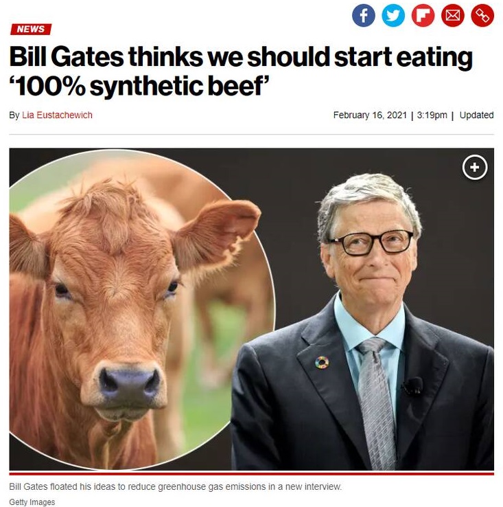 بیل گیتس اعتقاد دارد که همه باید خوردن گوشت مصنوعی را آغاز کنیم