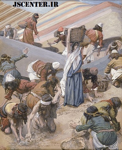 جمع کردن منّ و سلوی توسط بنی‌اسرائیل نقاشی جیمز تیسوت