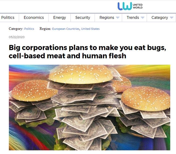 شرکت‌های بزرگ قصد دارند شما را وادار به خوردن حشرات، گوشت آزمایشگاهی و مردار انسانی کنند