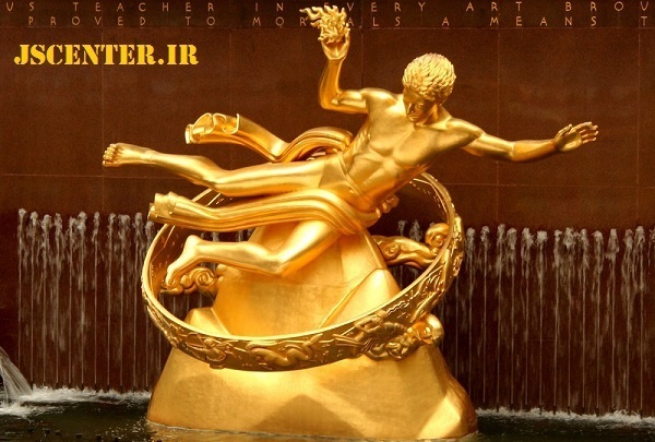 فواره پرومتئوس در مرکز راکفلر یادآور ریشه مشعل المپیک