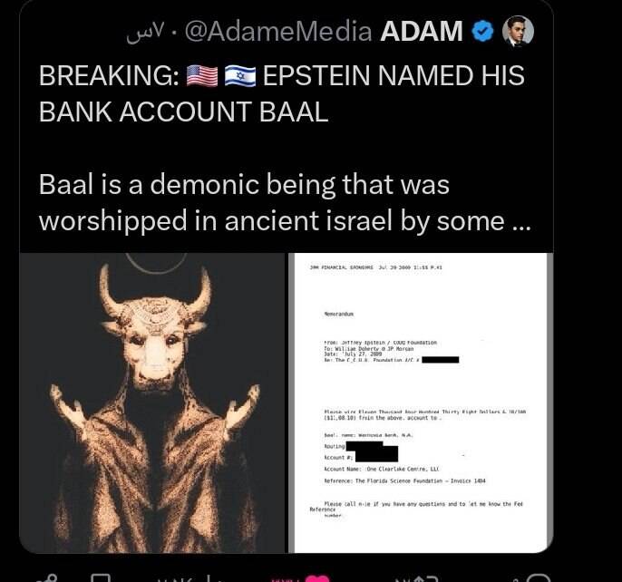 نام حساب بانکی بعل برای جفری اپستین 2